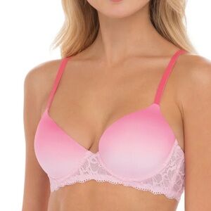 Pink Ombré, Lace Trimmed Bra
